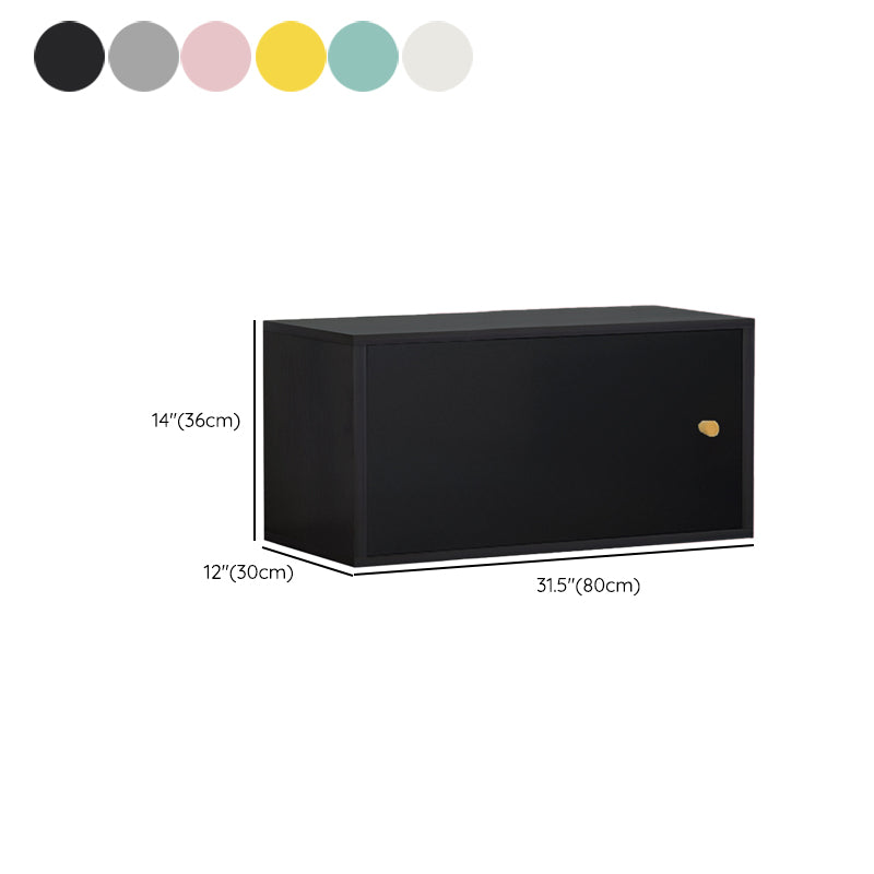 Scandinavian Standard Bookcase Engineered Wood Closed Back with Cabinets