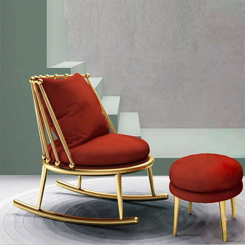 Glam Style Sofa Rocking Chair Indoor Single Rocking Chair for Bedroom