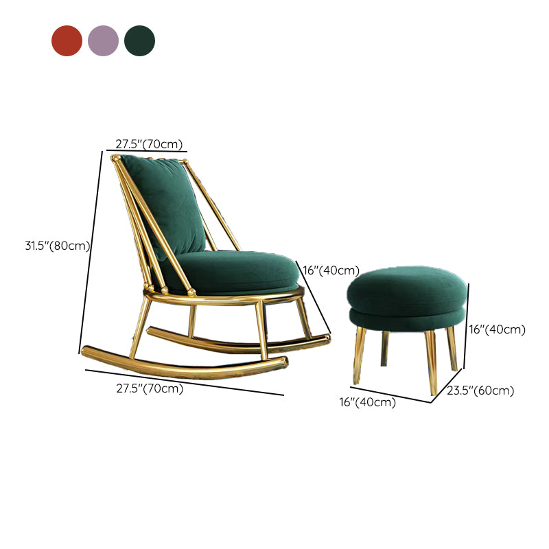 Glam Style Sofa Rocking Chair Indoor Single Rocking Chair for Bedroom