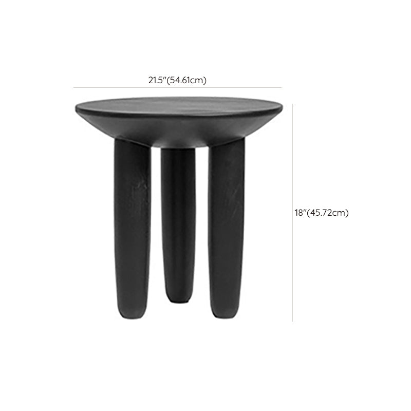 Black Finish Wood 3 Legs Cocktail Table 2-Piece Round Coffee Table Set