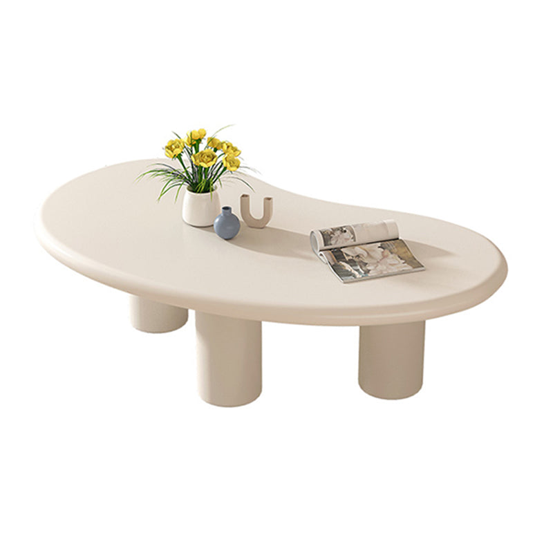 Modern Irregular Coffee Table 3 Legs Cocktail Table Set in White