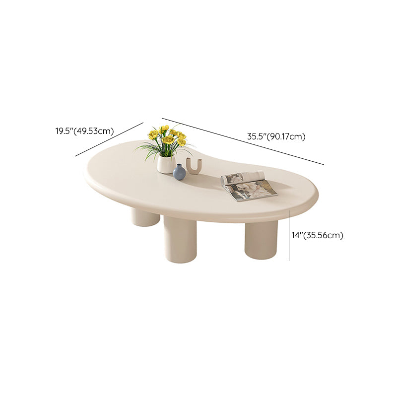 Modern Irregular Coffee Table 3 Legs Cocktail Table Set in White