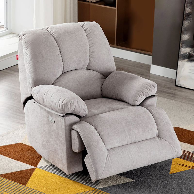 Contemporary Fabric Home Theater Recliner Power/Manual Rocking Recliner