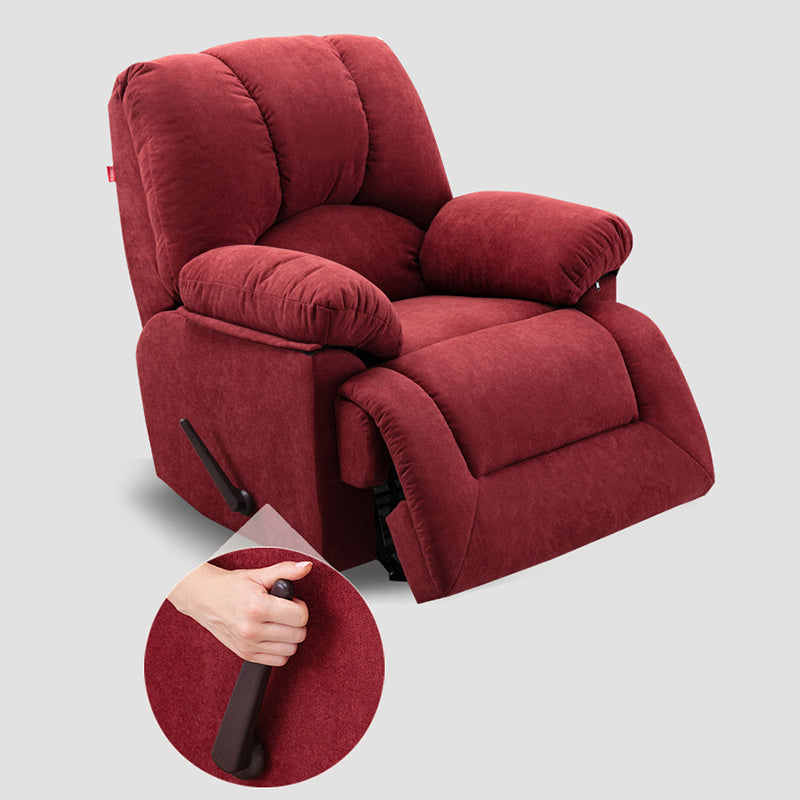 Contemporary Fabric Home Theater Recliner Power/Manual Rocking Recliner