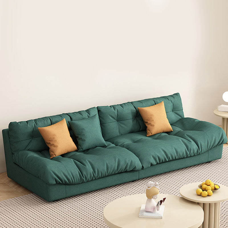 Dark Green Fabric Sofa Contemporary Armless Settee Apartment Seating