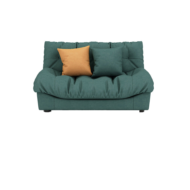 Dark Green Fabric Sofa Contemporary Armless Settee Apartment Seating