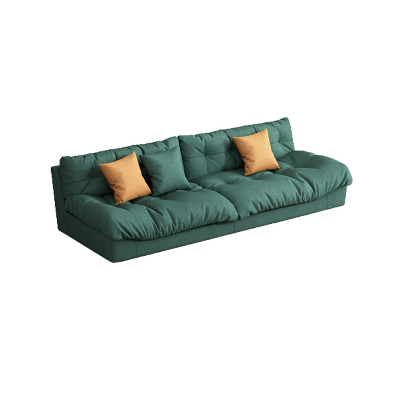 Dark Green Fabric Sofa Contemporary Armless Settee Apartment Seating