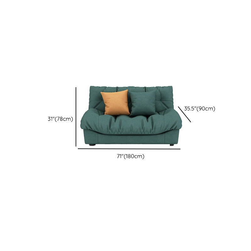 Dark Green Fabric Sofa Contemporary Armless Settee Apartment Seating