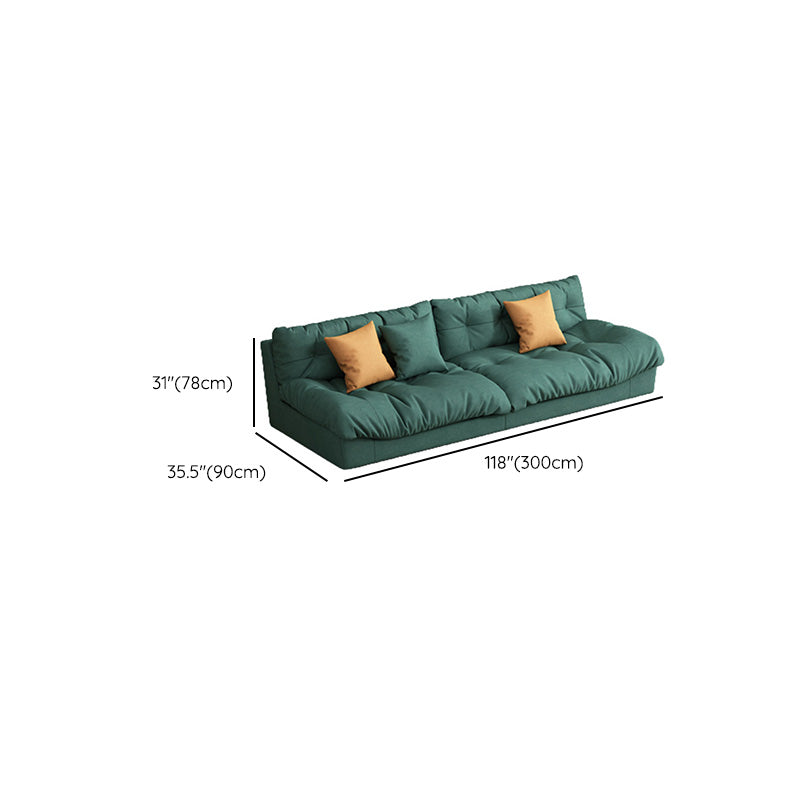 Dark Green Fabric Sofa Contemporary Armless Settee Apartment Seating