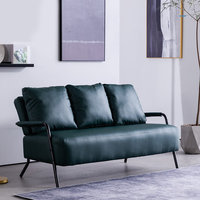 Contemporary Sofa with Bolster Pillows Metal with Four Legs Seating