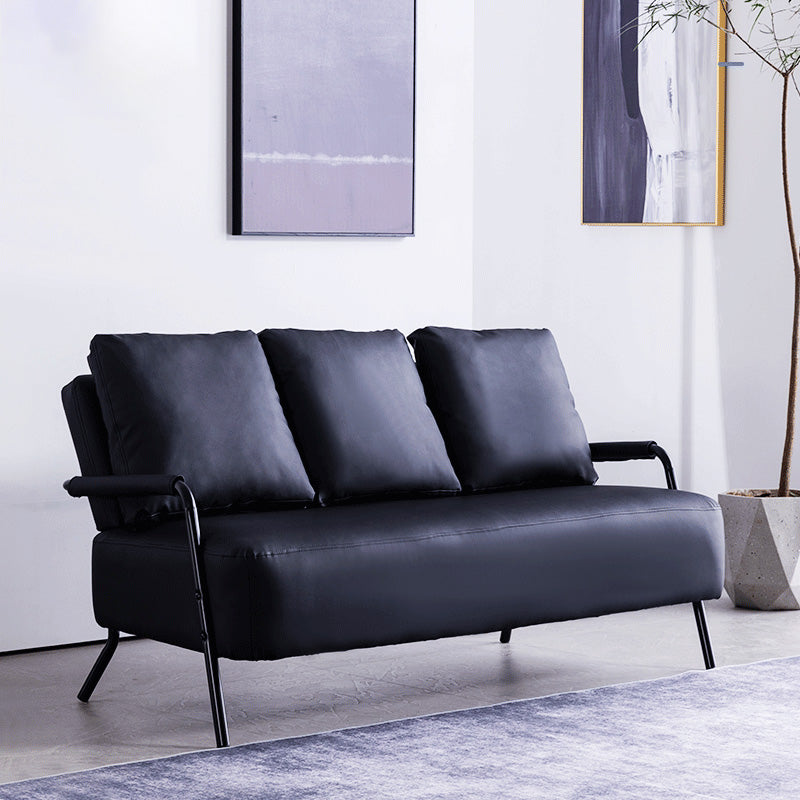 Contemporary Sofa with Bolster Pillows Metal with Four Legs Seating
