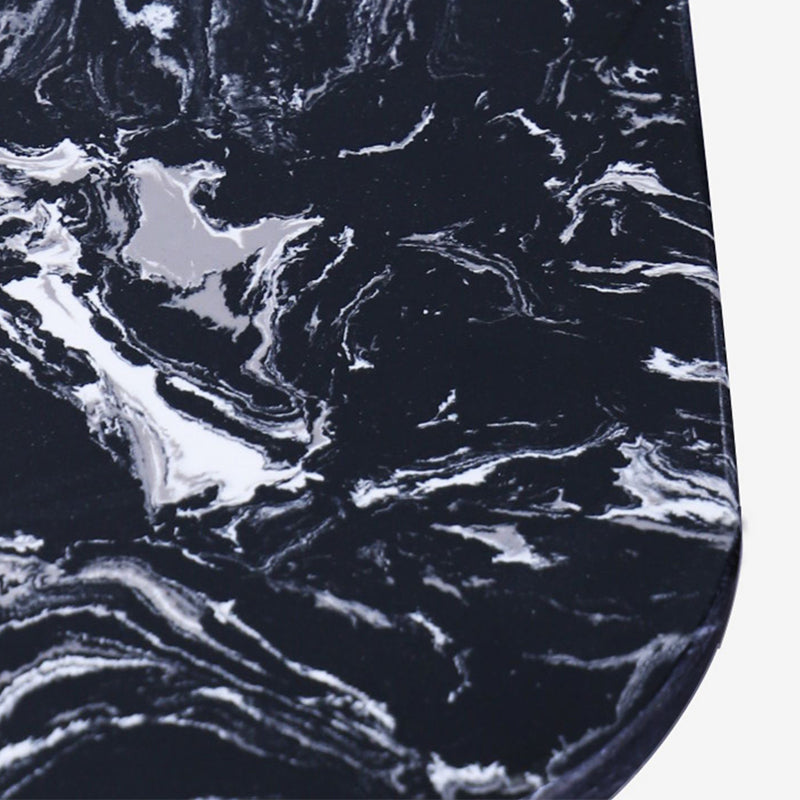 23.62" Tall Marble Top Side Accent Table Metal Frame End Table