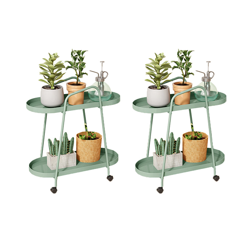 25.19" Tall Metal Side Table Oval 4 Legs Sofa Side Accent Table