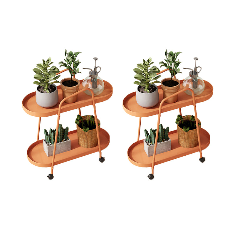 25.19" Tall Metal Side Table Oval 4 Legs Sofa Side Accent Table