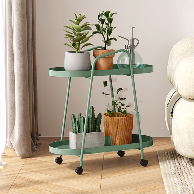 25.19" Tall Metal Side Table Oval 4 Legs Sofa Side Accent Table