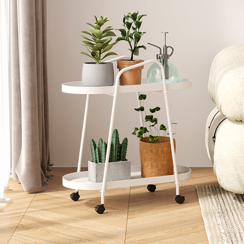 25.19" Tall Metal Side Table Oval 4 Legs Sofa Side Accent Table