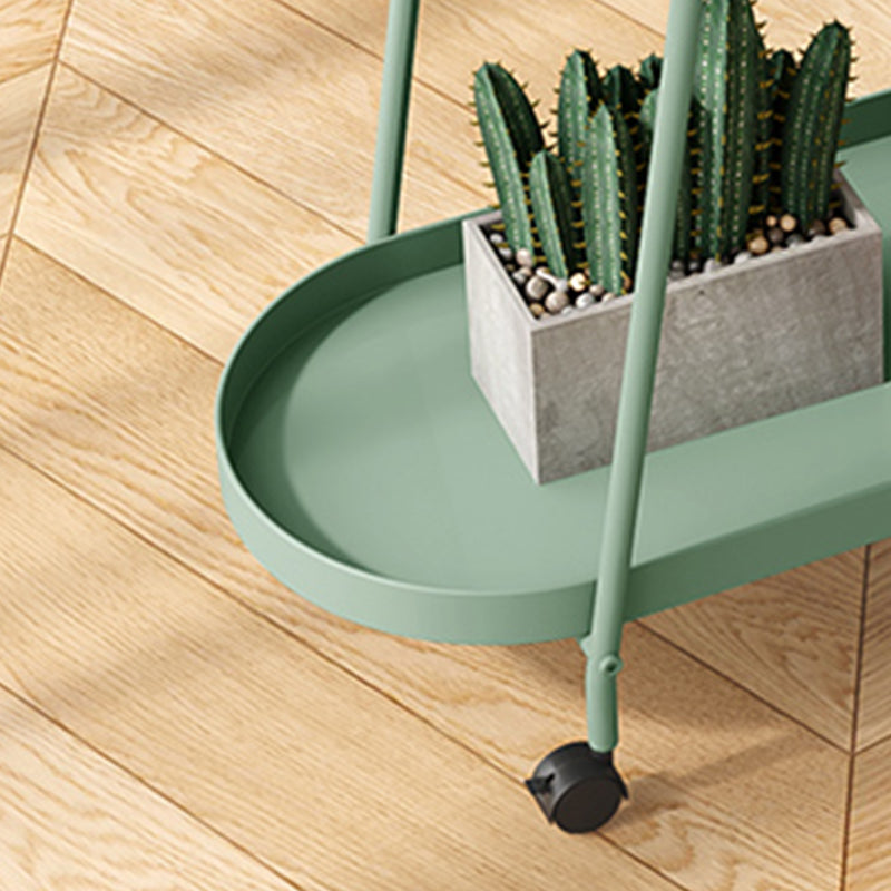 25.19" Tall Metal Side Table Oval 4 Legs Sofa Side Accent Table