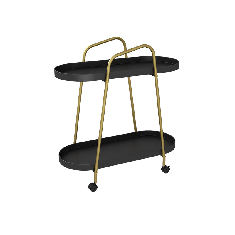 25.19" Tall Metal Side Table Oval 4 Legs Sofa Side Accent Table