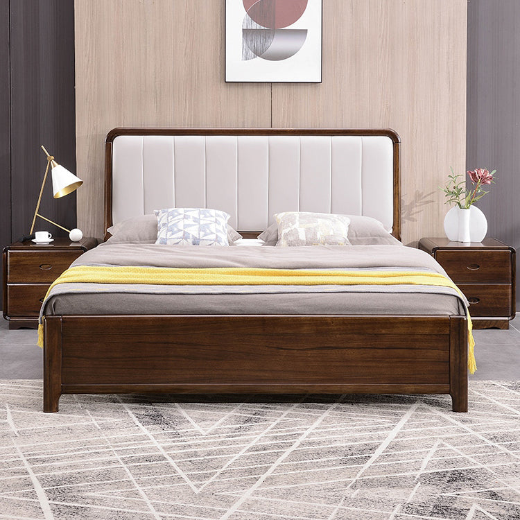 Mid-Century Modern Standard Bed Storage Bed Frame with Headboard