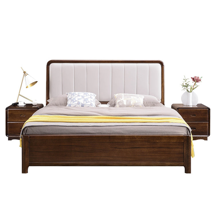 Mid-Century Modern Standard Bed Storage Bed Frame with Headboard