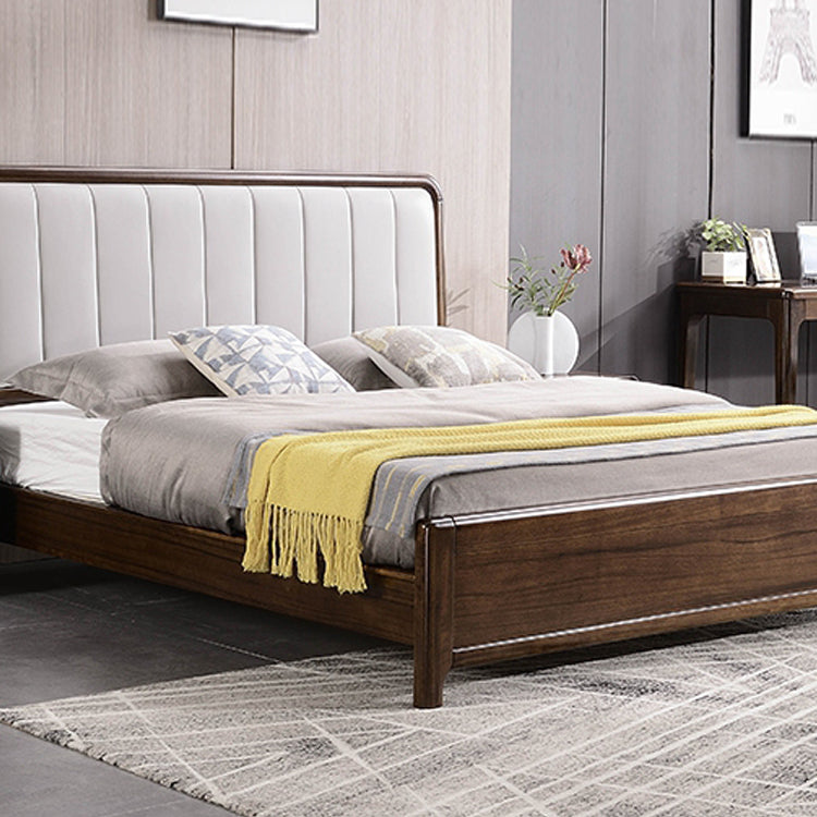 Mid-Century Modern Standard Bed Storage Bed Frame with Headboard
