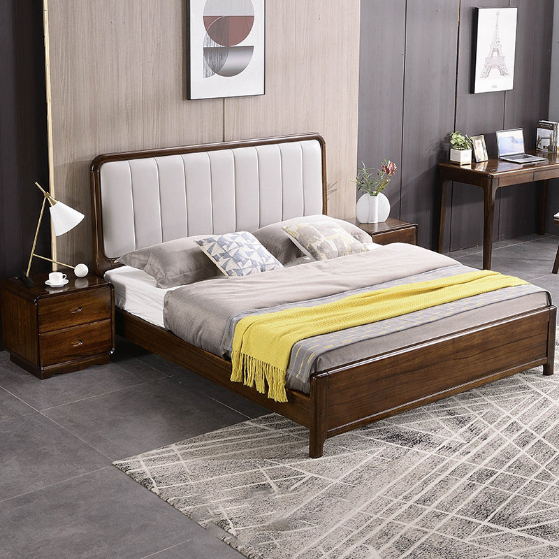 Mid-Century Modern Standard Bed Storage Bed Frame with Headboard