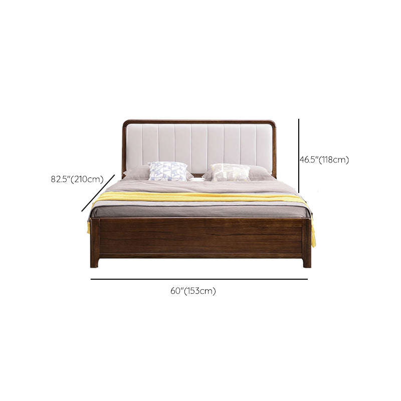 Mid-Century Modern Standard Bed Storage Bed Frame with Headboard