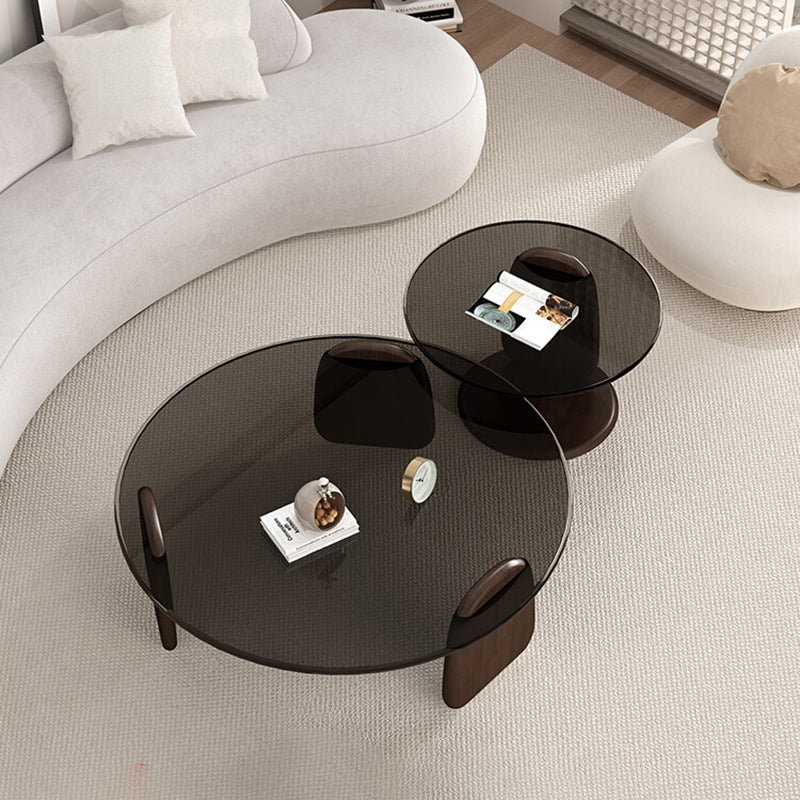 Glass Top Coffee Table Contemporary 3 Legs Coffee Cocktail Table
