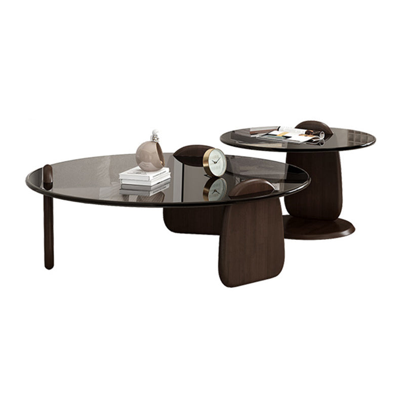 Glass Top Coffee Table Contemporary 3 Legs Coffee Cocktail Table