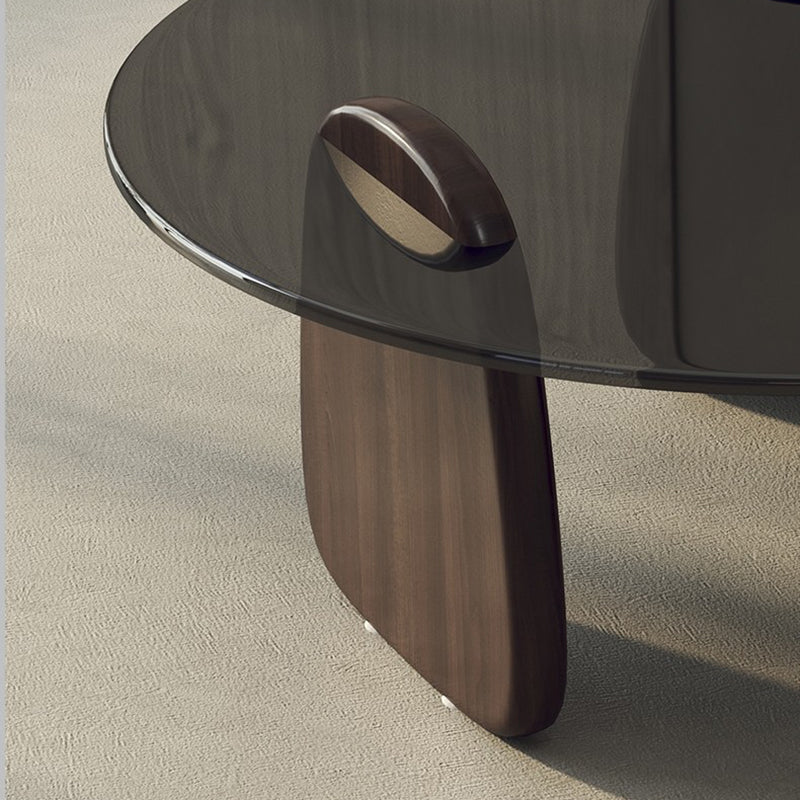 Glass Top Coffee Table Contemporary 3 Legs Coffee Cocktail Table
