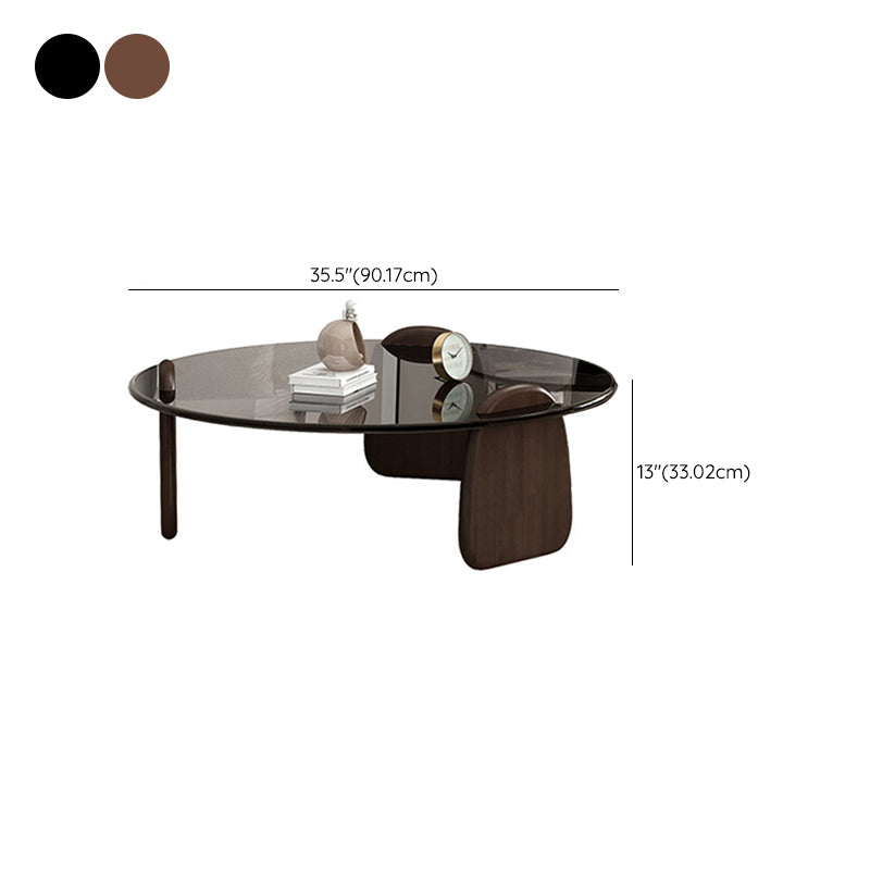 Glass Top Coffee Table Contemporary 3 Legs Coffee Cocktail Table