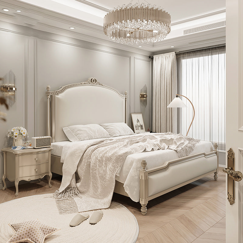 Genuine Leather Upholstered StandardBed 63" H Panel Bed with Lift Up Storage