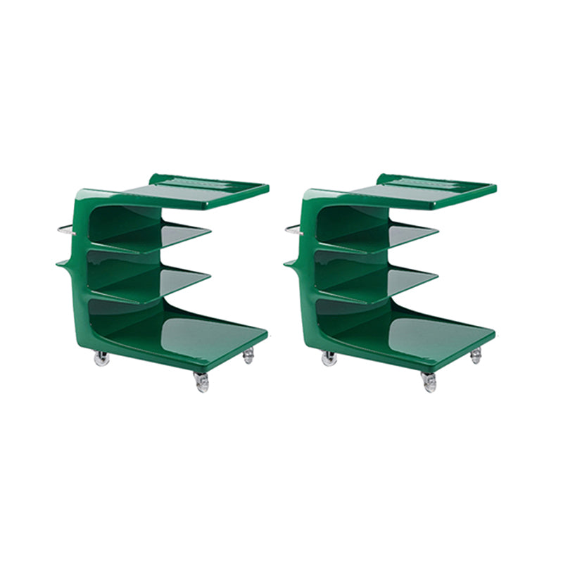 Modern Acrylic Sofa Side Accent Table 21.65" High End Table with Storage