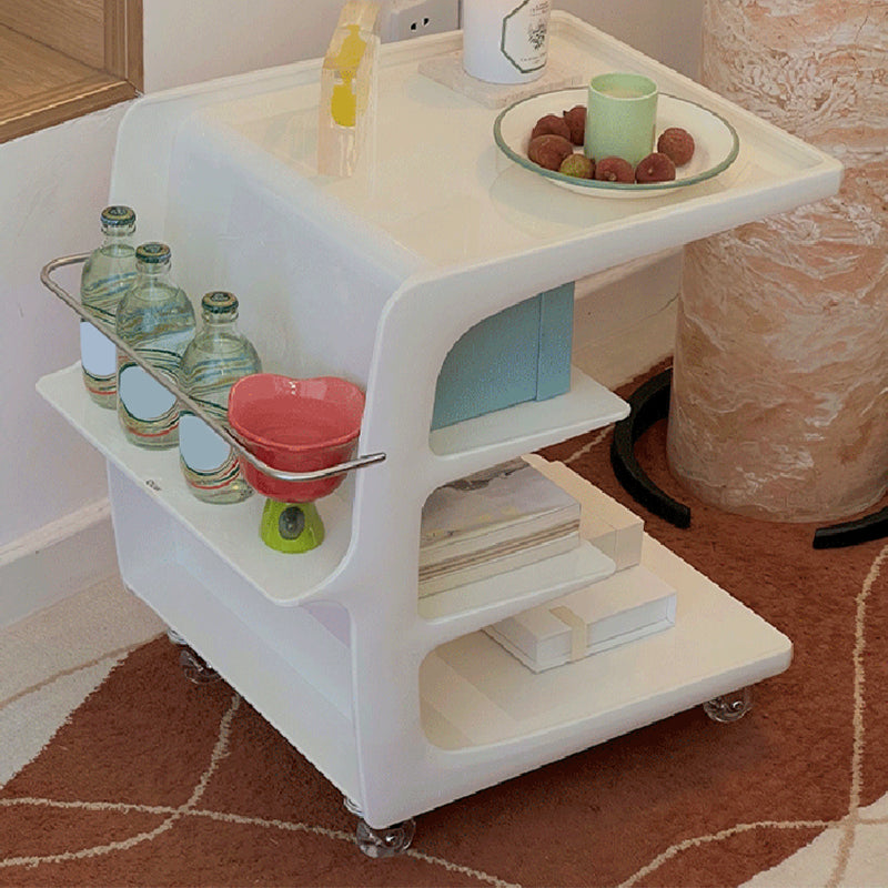 Modern Acrylic Sofa Side Accent Table 21.65" High End Table with Storage