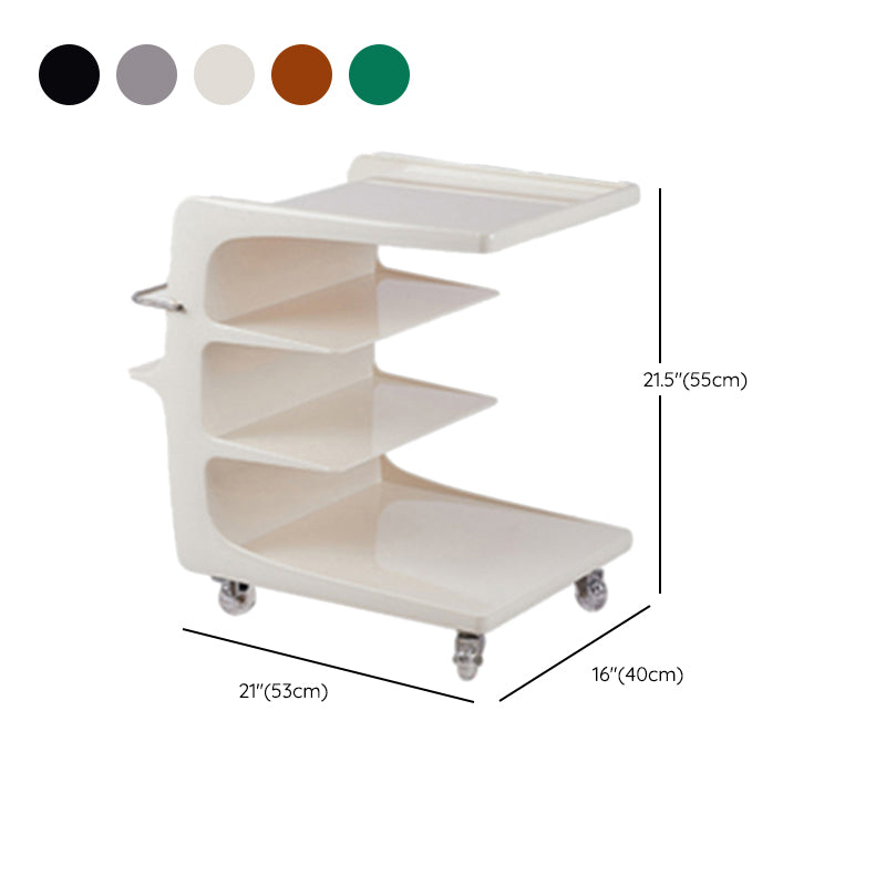 Modern Acrylic Sofa Side Accent Table 21.65" High End Table with Storage