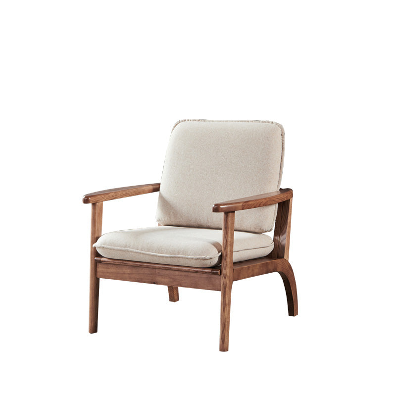 Fabric Sofa in Wooden with Wood Arm Contemporary Living Room Seating