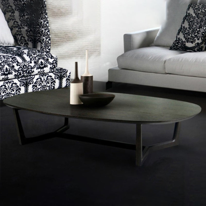 Contemporary Trestle Coffee Table Solid Wood Coffee Cocktail Table