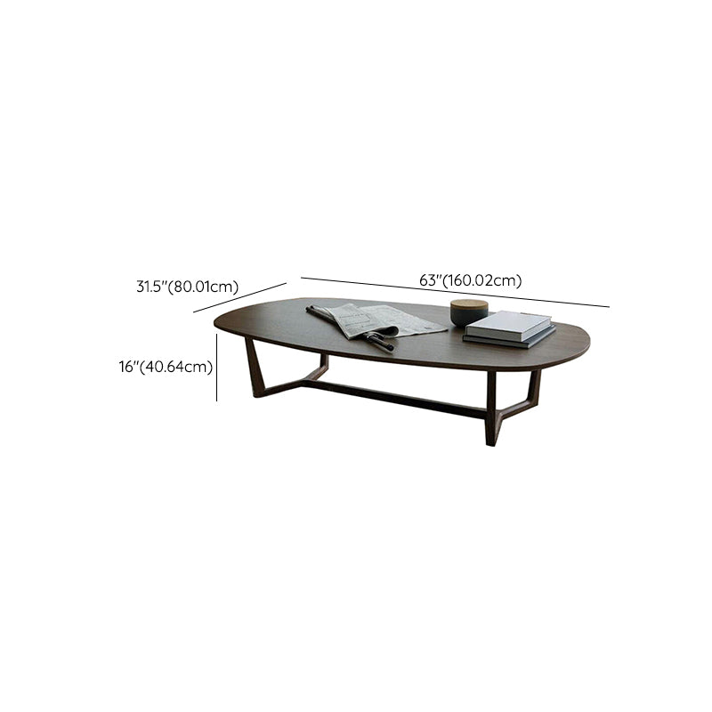 Contemporary Trestle Coffee Table Solid Wood Coffee Cocktail Table