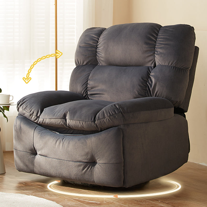 Contemporary Fabric Recliner Tufted Standard Recliner with Adjustable Headrest