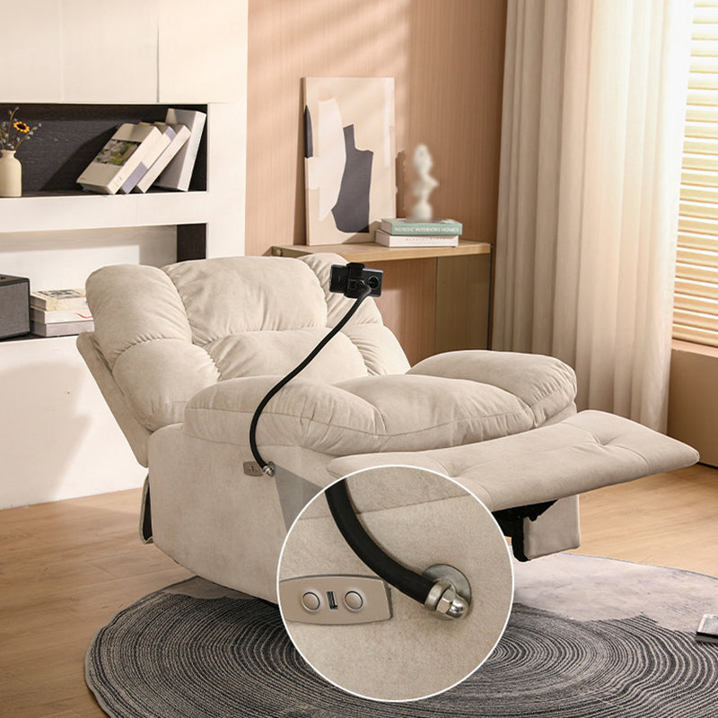 Contemporary Fabric Recliner Tufted Standard Recliner with Adjustable Headrest