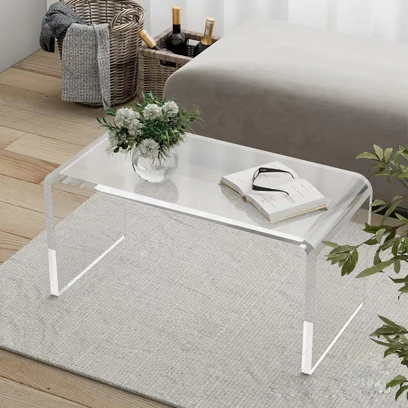 11.81" Wide C-shape End Table Modern Acrylic Accent Side Table