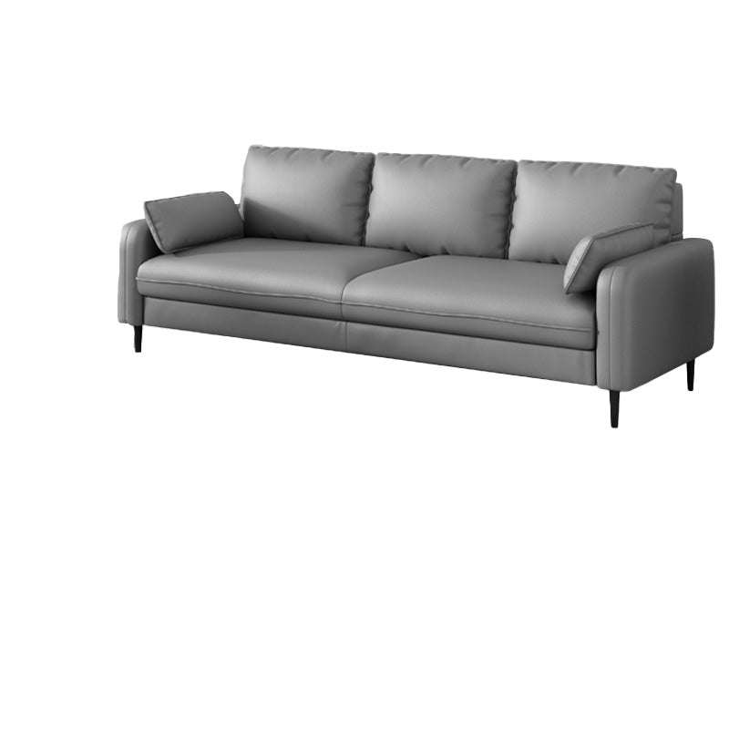 Fabric Settee with Four Legs Contemporary Sofa with Bolster Pillows