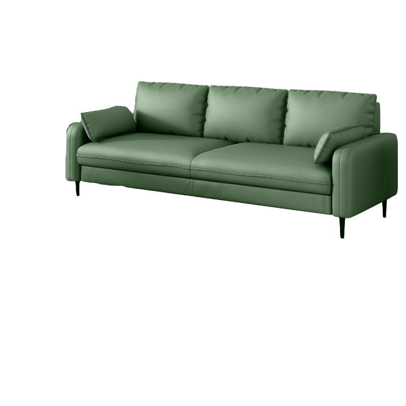 Fabric Settee with Four Legs Contemporary Sofa with Bolster Pillows