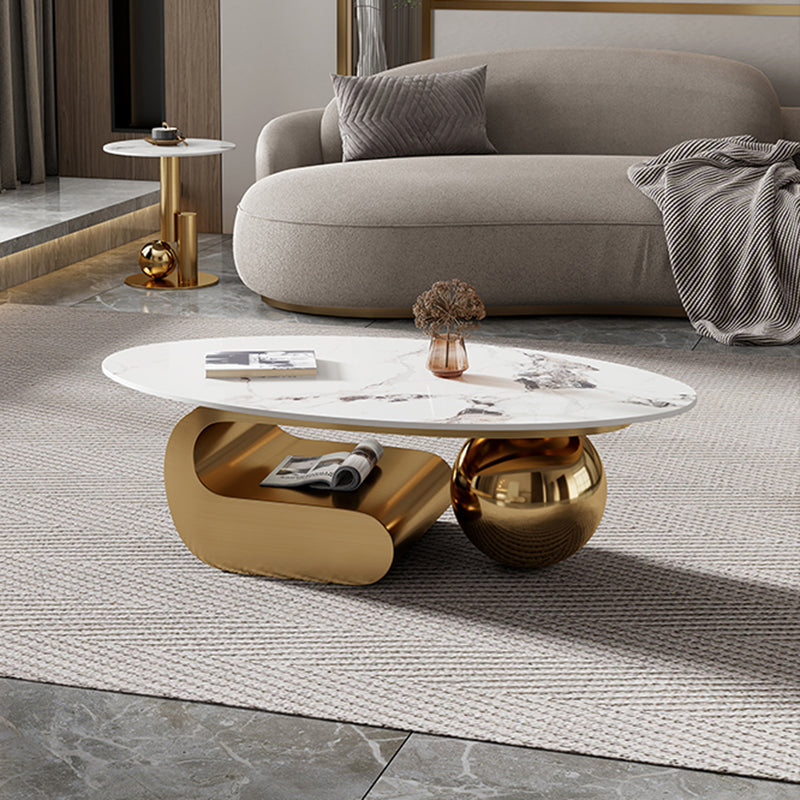 Slate Top Bunching Tables Abstract Coffee Cocktail Table with Storage Drawers