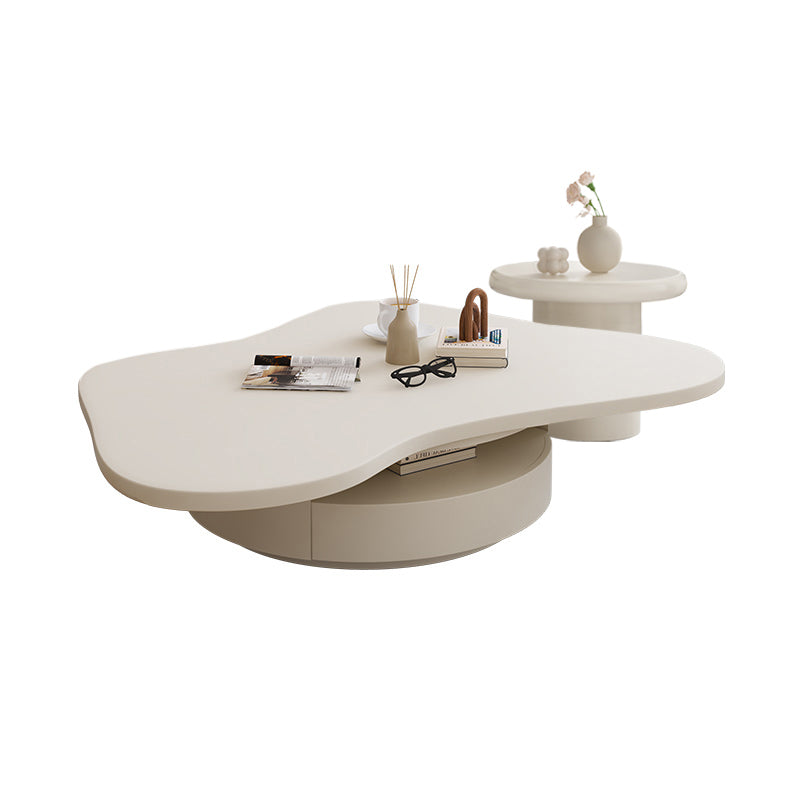 Slate Top Coffee Table Abstract Coffee Cocktail Table with Storage Drawers