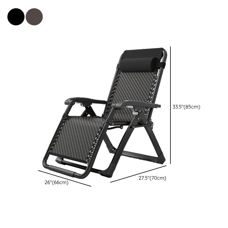 Contemporary Style Standard Recliner Metal Plaid Foldable Chair