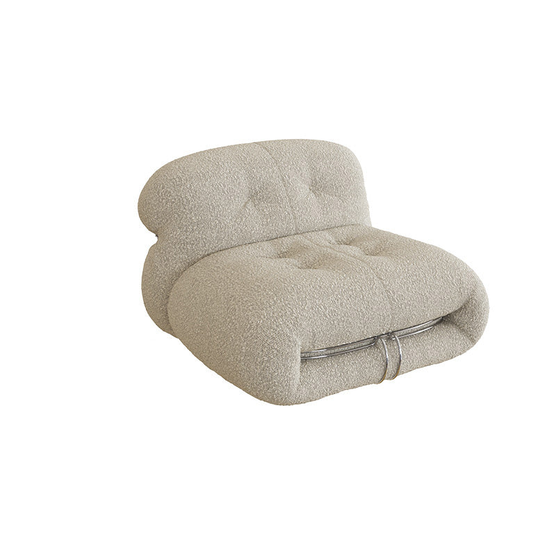 Casual Armless Cushions Seating Standard Sofa in white for Bonus Room