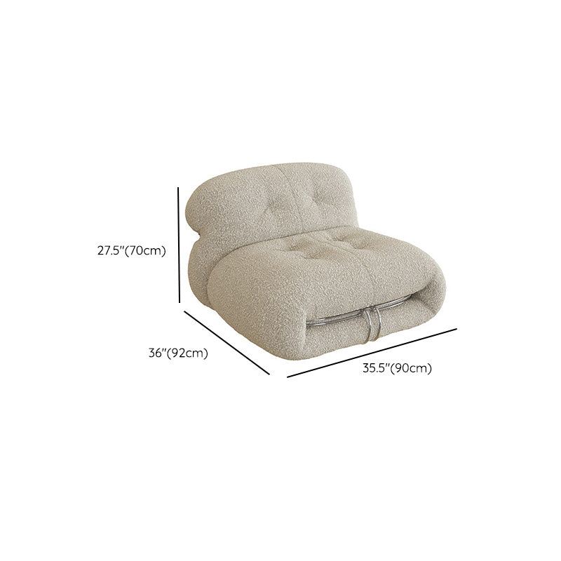 Casual Armless Cushions Seating Standard Sofa in white for Bonus Room