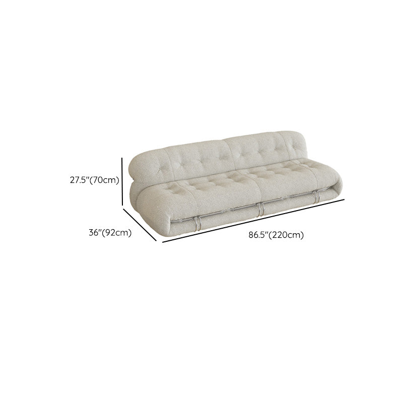 Casual Armless Cushions Seating Standard Sofa in white for Bonus Room