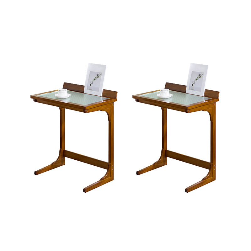 Rustic Abstract Side Table Rectangular Rattan Sofa Side Accent Table